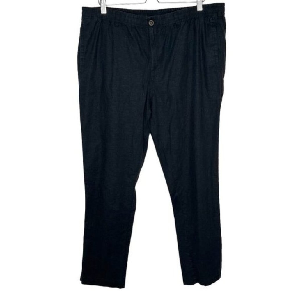 28 Palms mens causal golf linen blend navy blue pants size XL